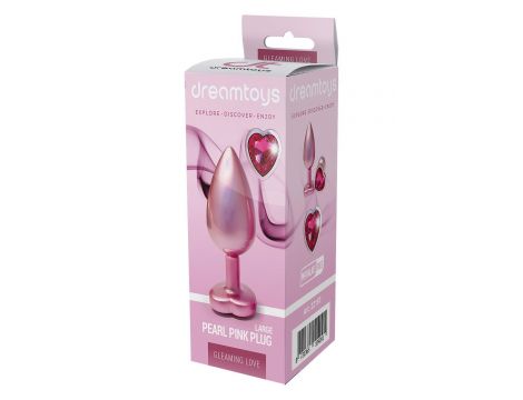 Korek analny aluminiowy Gleaming Love różowy z serduszkiem duży