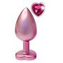 Korek analny aluminiowy Gleaming Love różowy z serduszkiem duży - 3