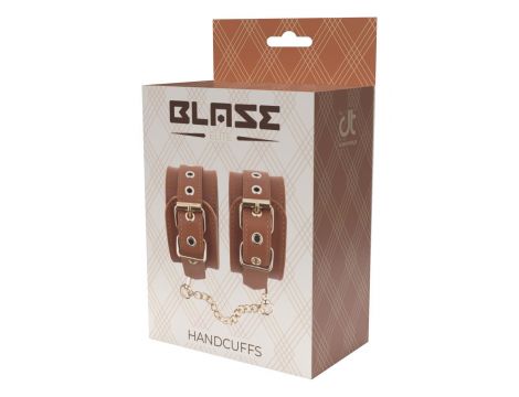 Kajdanki Blaze Elite koniakowe ze skóry PU Dream Toys - 3