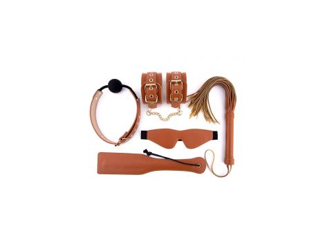 Zestaw BDSM Blaze Elite Dream Toys cognac ze skóry wegańskiej - 2