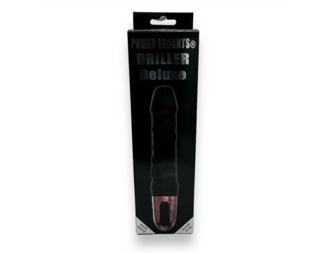 Wibrator realistyczny Driller De Luxe Power Escorts czarny USB 21 cm - 3