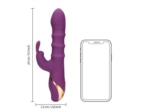 Wibrator króliczek Loveline 3 ruchome pierścienie silikonowy 10 funkcji - 11