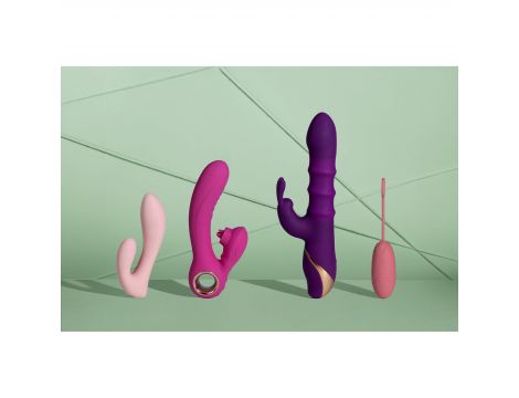 Wibrator króliczek Loveline 3 ruchome pierścienie silikonowy 10 funkcji - 13
