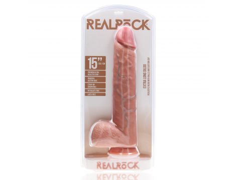 Dildo realistyczne RealRock Extra Long z moszną 15 cali PVC - 2