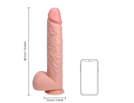 Dildo realistyczne RealRock Extra Long z moszną 15 cali PVC - 9
