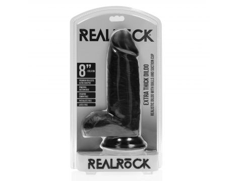 Dildo RealRock Extra Thick z moszną 8 cali PVC - 2