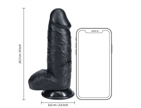 Dildo RealRock Extra Thick z moszną 8 cali PVC - 9