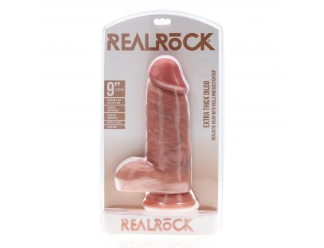 Dildo realistyczne RealRock extra grube z moszną 23 cm - 2
