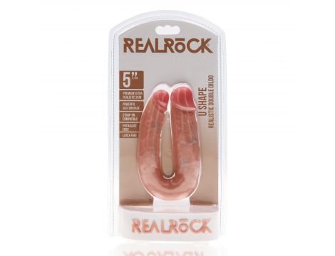 Podwójne dildo RealRock U shaped PVC 13 cm - 2