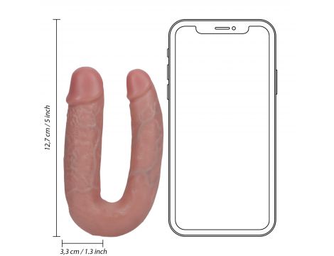 Podwójne dildo RealRock U shaped PVC 13 cm - 7