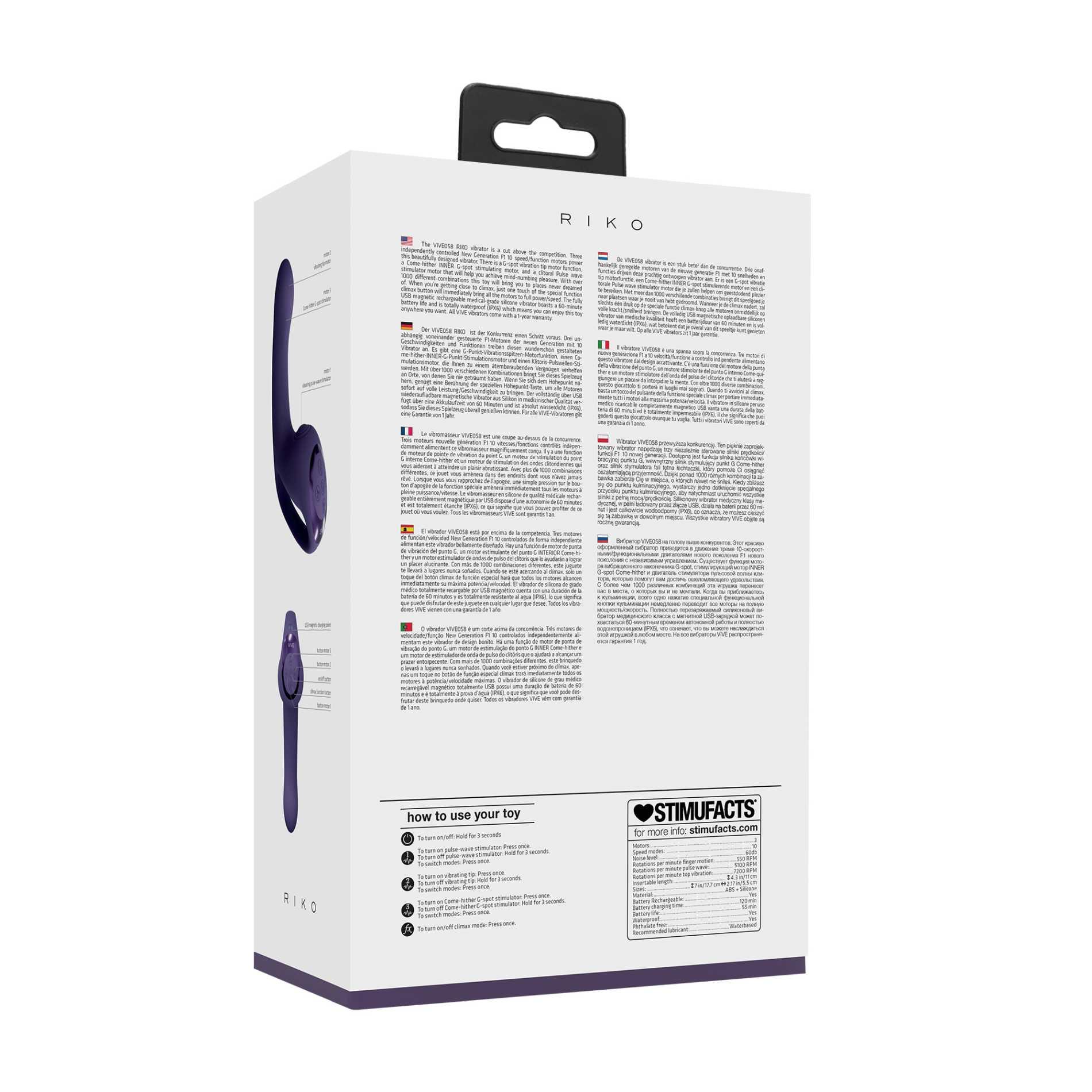 Riko - Rechargeable Triple Action Vibrator With Advanced Finger Motion &