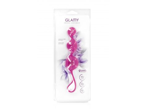 Kulki analne GLAMY Cristal Love Balls różowe 18 cm - 3