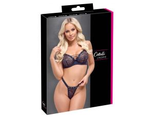 Komplet bielizny z oczkami Cottelli LINGERIE czarny 85B