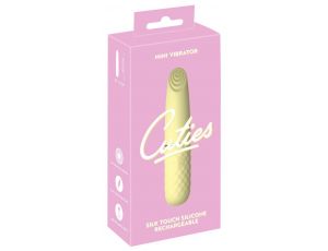 Mini wibrator Cuties silikonowy żółty USB 10,5 cm