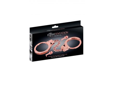 Metalowe kajdanki Fetish Premium złoto różowe regulowane - 2