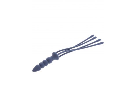 Silikonowy pejcz z korkiem analnym Taboom niebieski 38 cm - 4