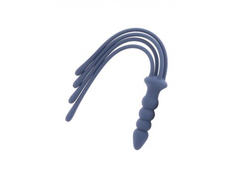 Silikonowy pejcz z korkiem analnym Taboom niebieski 38 cm - 7