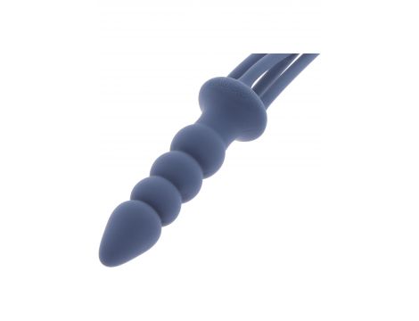 Silikonowy pejcz z korkiem analnym Taboom niebieski 38 cm - 8