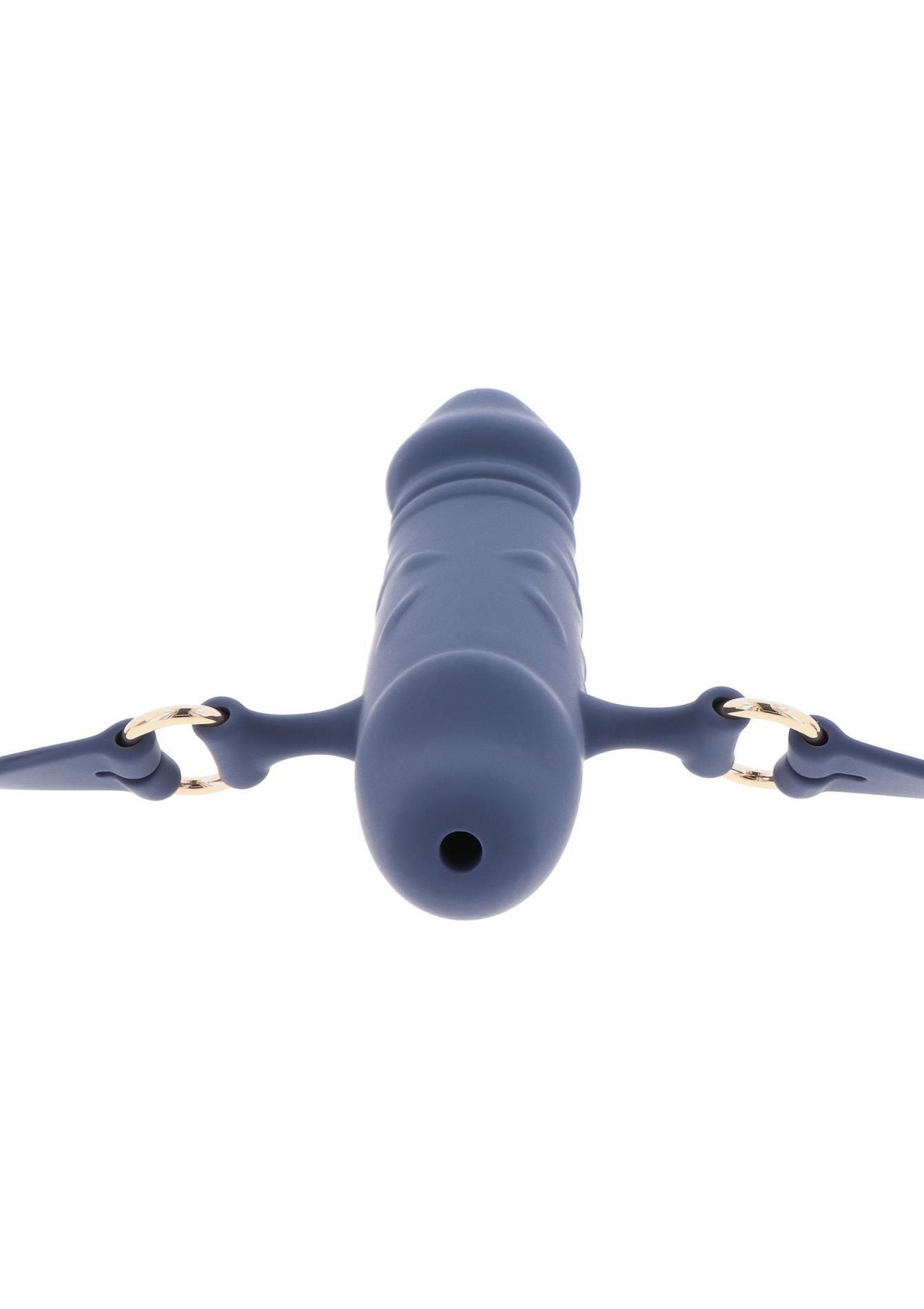 silicone breathable penis gag blue