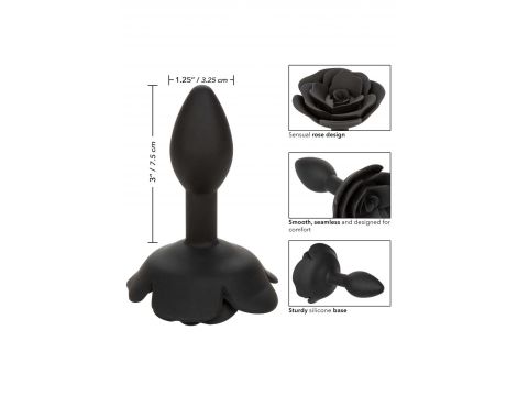 Korek analny Small Rose Calexotics czarny silikonowy - 7