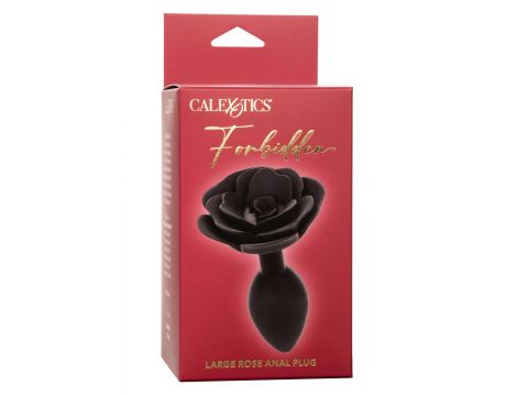 Korek analny silikonowy Calexotics Forbidden Rose duży czarny - 19