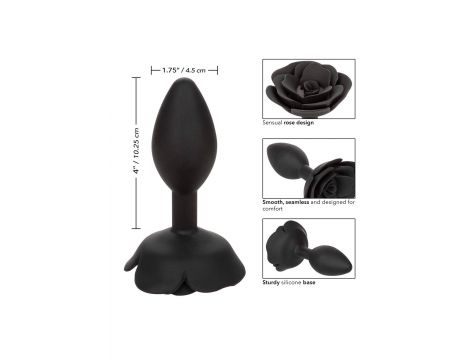 Korek analny silikonowy Calexotics Forbidden Rose duży czarny - 11