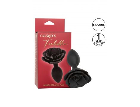 Korek analny silikonowy Calexotics Forbidden Rose duży czarny - 12