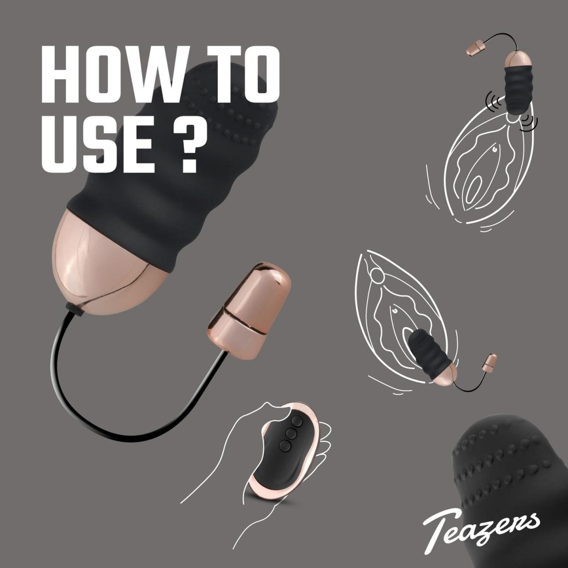 teazers ribbed vibrating egg with remote control