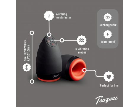Masturbator wibrujący rozgrzewający Teazers silikonowy USB - 12