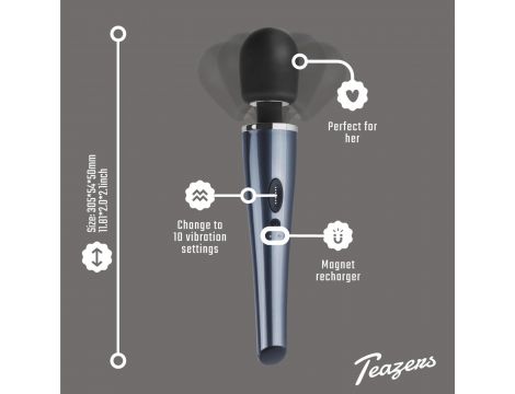 Masażer wibracyjny czarny Teazers Lightning - 10