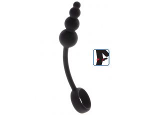 Korek analny z pierścieniem ToyJoy silikonowy czarny 22 cm