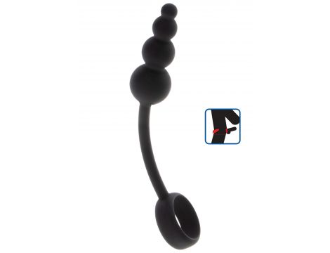 Korek analny z pierścieniem ToyJoy silikonowy czarny 22 cm
