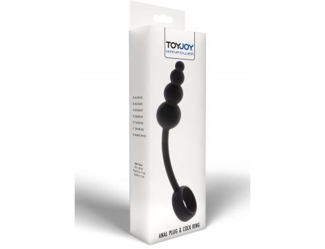 Korek analny z pierścieniem ToyJoy silikonowy czarny 22 cm - 2