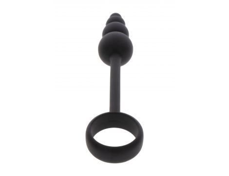 Korek analny z pierścieniem ToyJoy silikonowy czarny 22 cm - 4