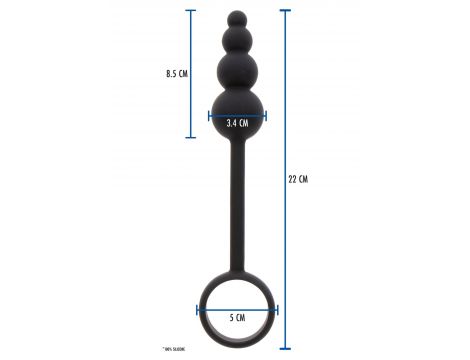 Korek analny z pierścieniem ToyJoy silikonowy czarny 22 cm - 6