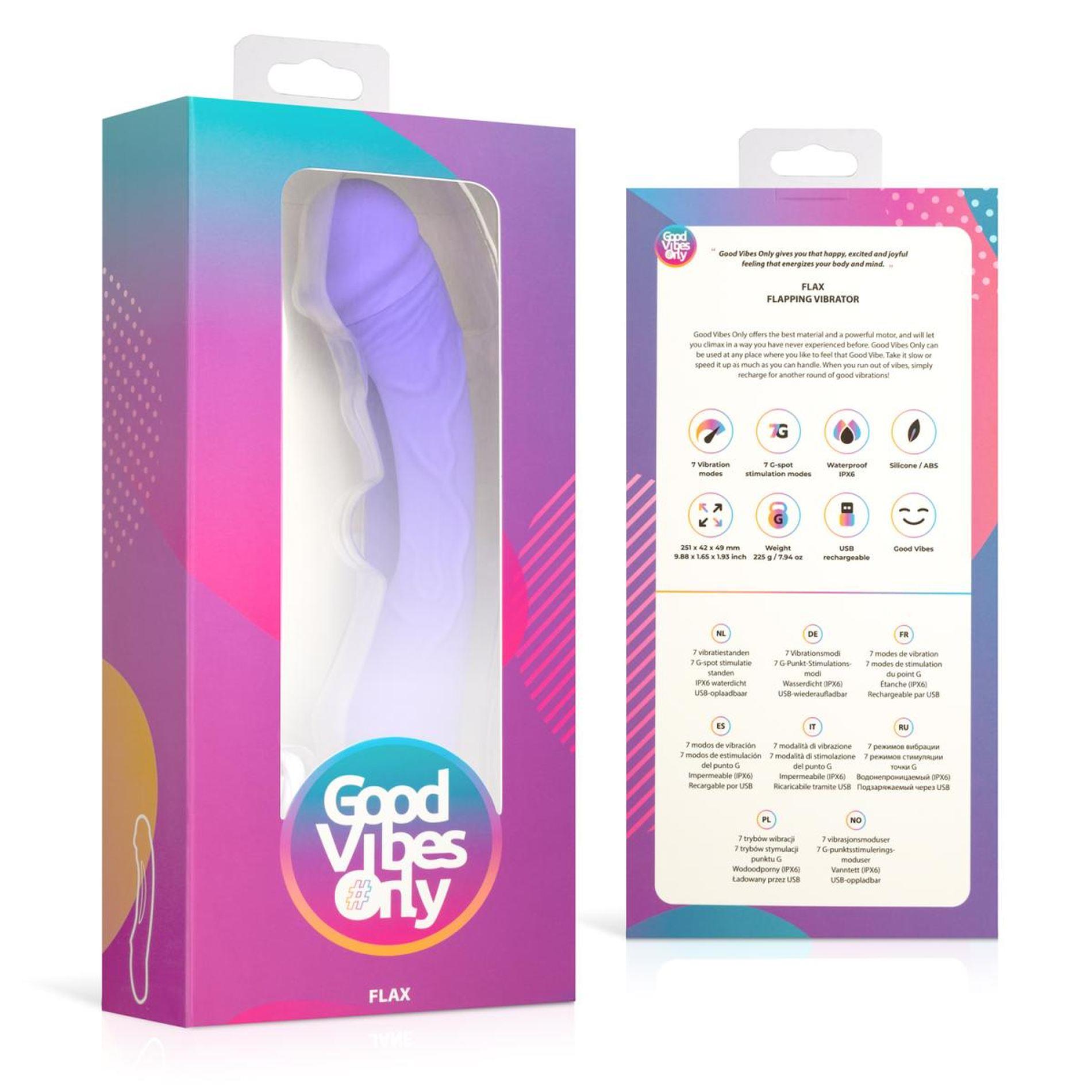good vibes only - flax vibrating dildo with g-spot stimulator