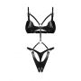 Body skórzane otwarte Obsessive czarne S/M/L - 8