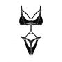 Body skórzane otwarte Obsessive czarne S/M/L - 9
