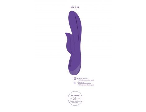Wibrator króliczek Xocoon Unchained Love silikonowy fioletowy 19 cm - 11