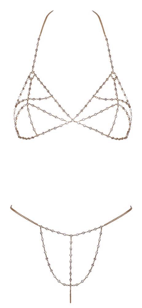 bra set chain gold
