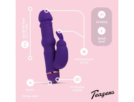 Teazers Silicone Rabbit Vibrator - Purple - 8