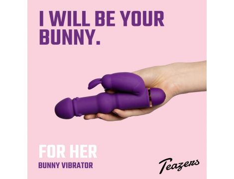Teazers Silicone Rabbit Vibrator - Purple - 10
