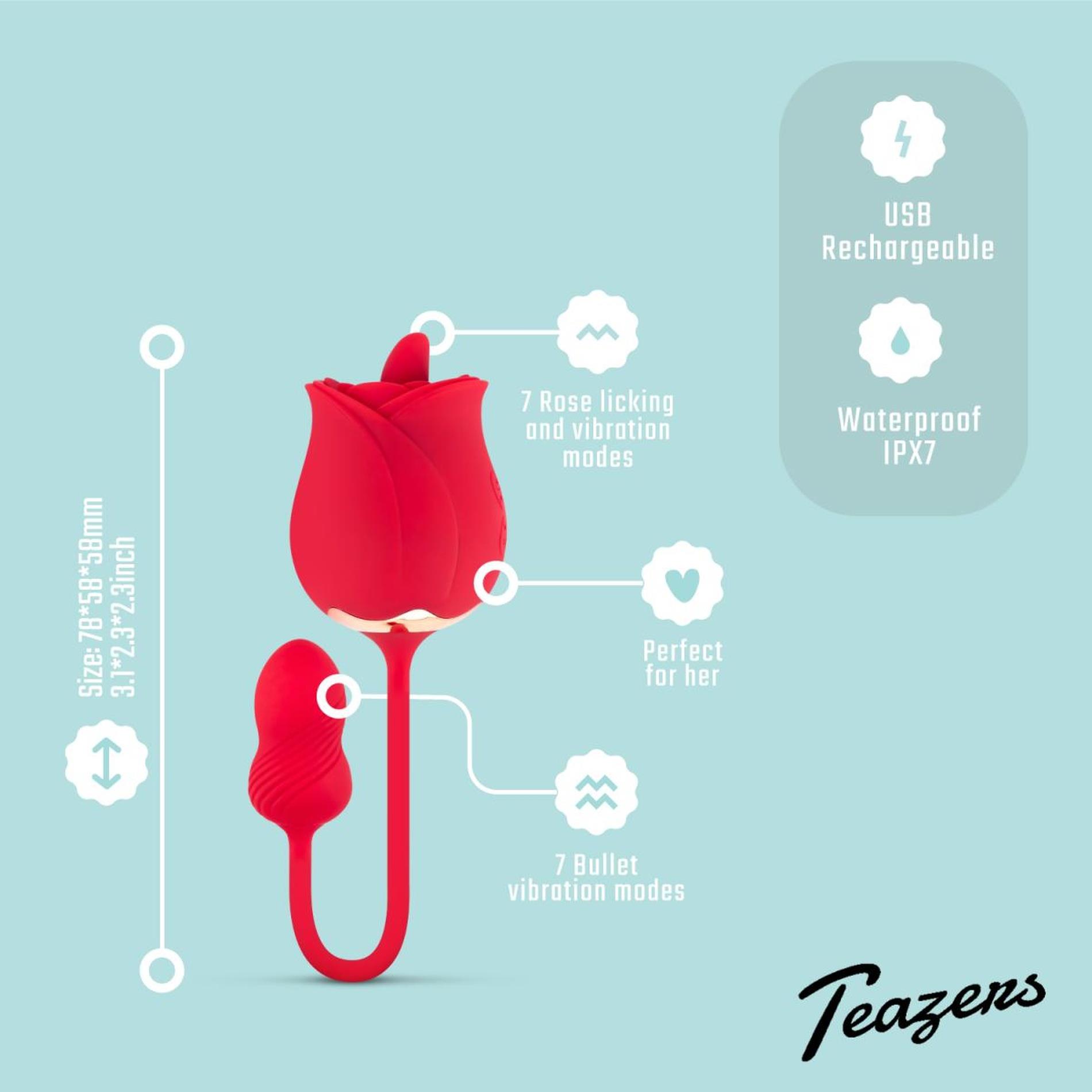 teazers rose vibrator and clitoris stimulator
