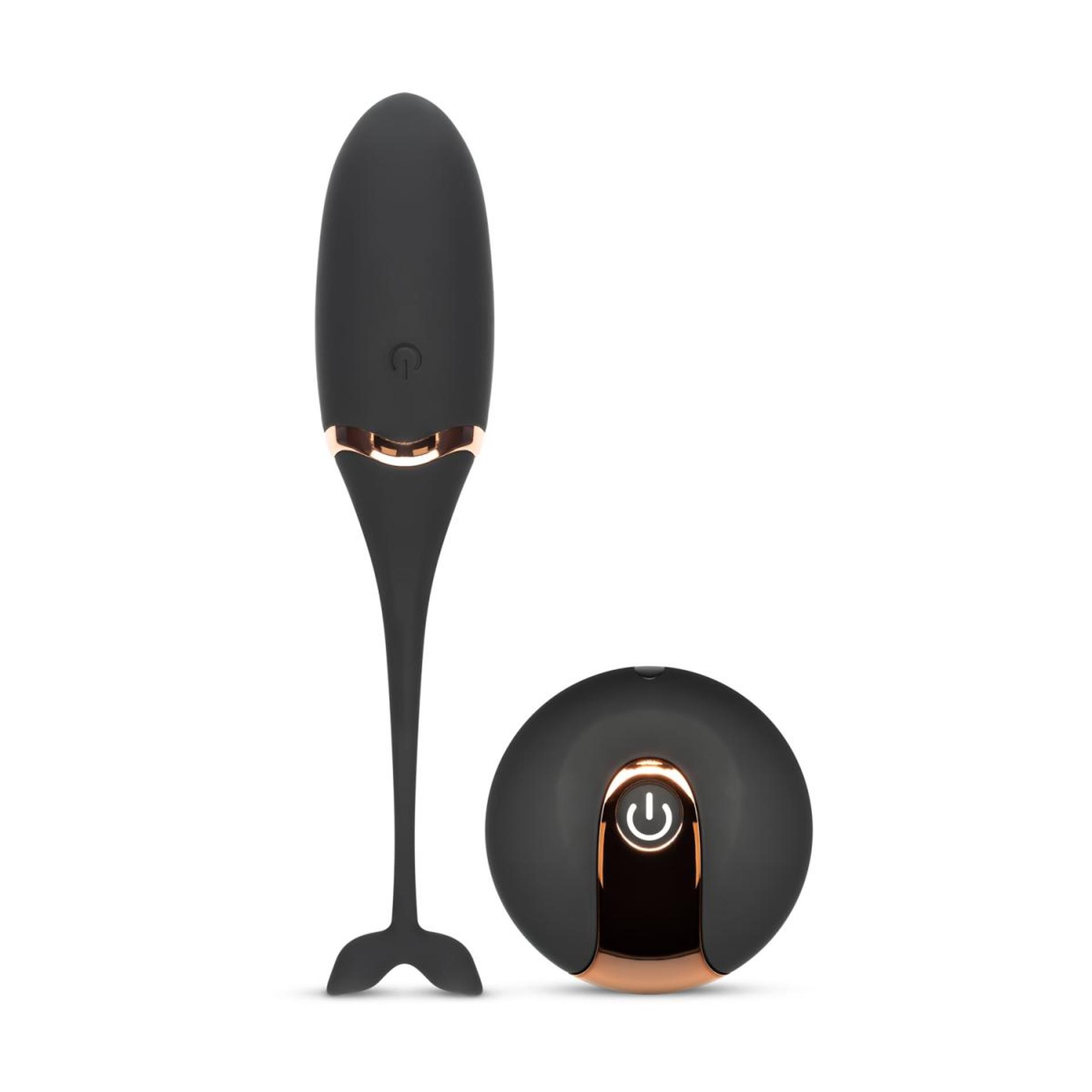 luxurious vibrating egg w/ remote control - black