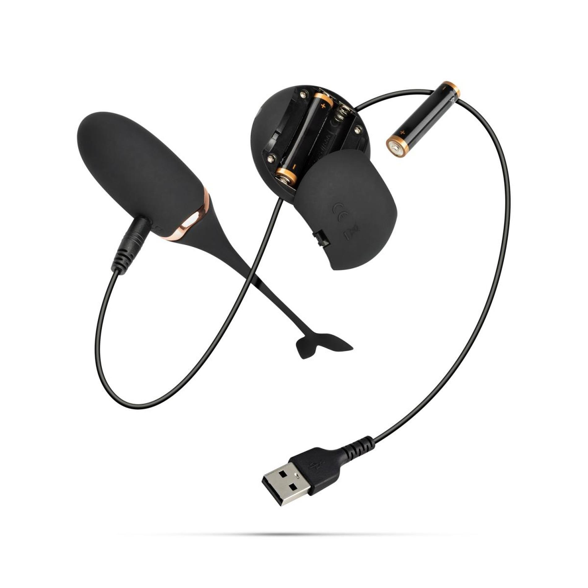 luxurious vibrating egg w/ remote control - black