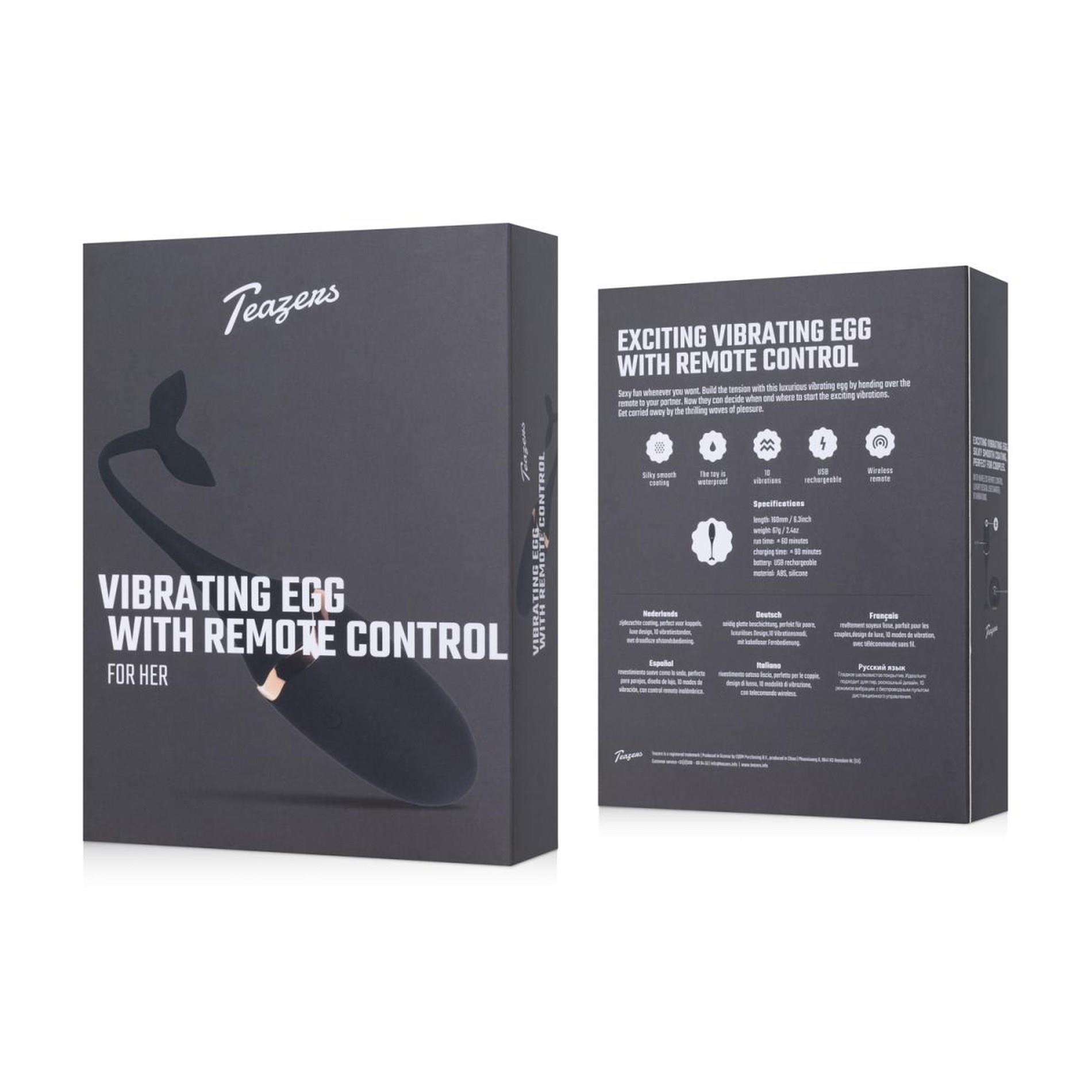 luxurious vibrating egg w/ remote control - black