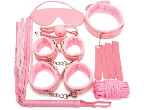 Zestaw bondage Fetish Fever 7 elementów różowy - 3