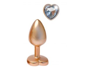 Korek analny aluminiowy złoty matowy z serduszkiem Dream Toys mały