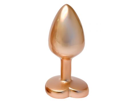 Korek analny aluminiowy złoty matowy z serduszkiem Dream Toys mały - 3