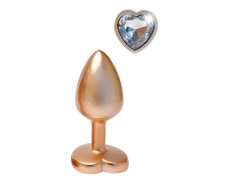 Korek analny aluminiowy złoty matowy z serduszkiem Dream Toys mały